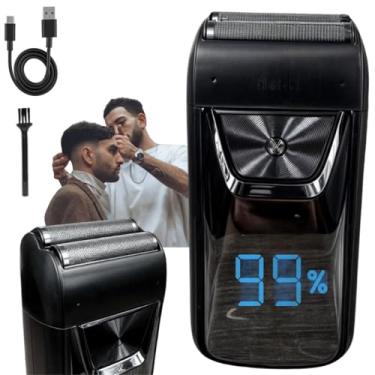 Imagem de Aparador de Barba e Cabelo com Lâmina Titanium, Motor Potente e Visor LCD – Máquina de Barbear com 3 Níveis de Velocidade, Sistema Inteligente Antipelos e Bateria de 120 Minutos para Uso Prolongado