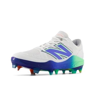 Imagem de New Balance Fresh Foam 3000 V7 masculino moldado, Branco/jade elétrico/lápis-lazúli brilhante, 44