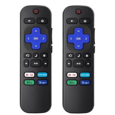 Imagem de [Pacote com 2] Controle remoto de substituição apenas para Roku TV, compatível com TVs TCL Roku/Hisense Roku/Onn Roku/Sharp Roku/Element Roku/Westinghouse Roku/Philips Roku Series (não para Roku Stick