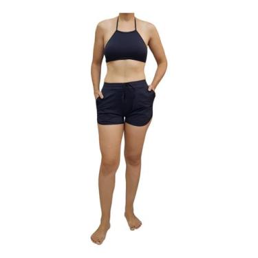 Imagem de Biquini Short Com Top Cropped/ Com Bojo - Corpo Dourado Moda Praia, Pr