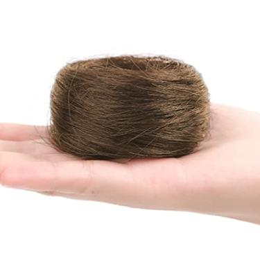 Imagem de Lindo Peruca de Cabelo Humano para Mulheres Coque Extensão Curly Coque Desarrumado Scrunchie Rabo de Cavalo Extensões de Cabelo Peruca Elástico Scrunchies Peruca Ajustável