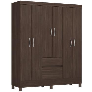 Imagem de Guarda Roupa Casal Demóbile Flash II 6 portas 2 gavetas Café touch 205