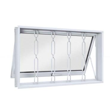 Imagem de Janela Maxim Ar de Aço 60 x 80 x 7cm com Grade Mosaico Lucasa Facilita