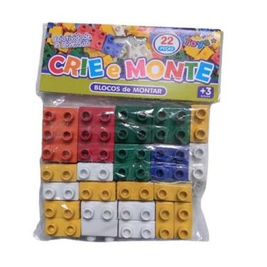 Imagem de Brinquedo Blocos De Montar Infantil Crie e Monte 22 peças - Mini Toys