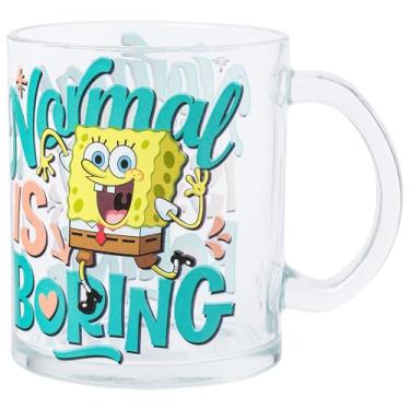 Imagem de Silver Buffalo Caneca de café de vidro Bob Esponja Calça Quadrada Normal is Boring 496 g