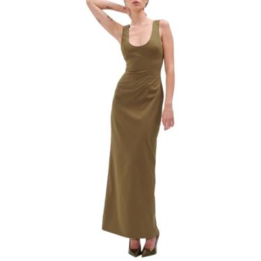 Imagem de Ronny Kobo Vestido feminino maxi Tilly, Verde militar, GG