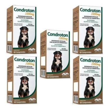 Imagem de 5 Condroton Regenerador Articular 60 Comp. 1000mg Original - Vetnil