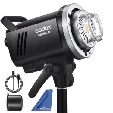 Imagem de Godox Flash estroboscópico de estúdio super compacto MS300V com lâmpada de modelagem LED - 300Ws, 5800K, 0,1-1,3s tempos de reciclagem, encaixe Bowens tipo S, métodos de controle: cabo de