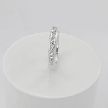 Imagem de Aliança De Prata Antialérgica Anatômica Com Pedras Bijou Art