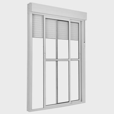 Imagem de Porta Correr 2 Folhas Móveis Central Topsul com Persiana Integrada Manual 220x120cm Esquadrisul