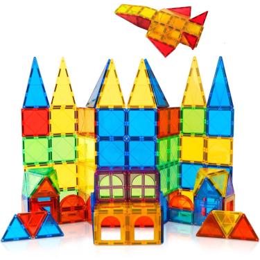 Imagem de Magnet Toys Kids Magnetic Building Tiles 100 Pcs 3D Magnetic Blocks Preschool Building Sets Educativos Brinquedos Educacionais para Crianças Meninos e