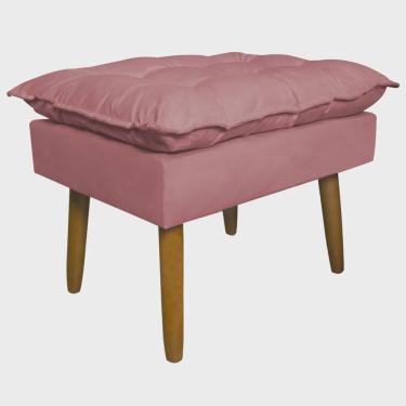Imagem de Puff Decorativo para Sala de Estar Opala Suede Rosa - Montanaris Decor