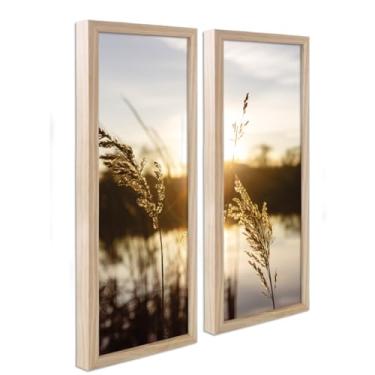 Imagem de Kit 2 Quadros Decorativos Folhagem Moderno Conjunto Minimalista Sala Cozinha Lavabo com Moldura 62cm (Estampa 06)