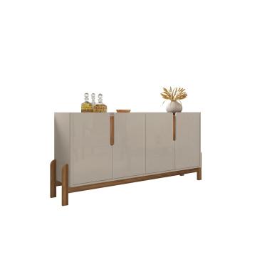 Imagem de Buffet Aparador Sala Lizz 170cm Off White Marrom Cedro Casa D