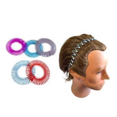 Imagem de Kit 5 Tiara Bell para cabelo colorido penteados infantil - Genérica