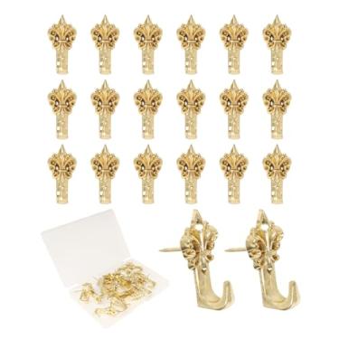 Imagem de 20 peças de ganchos de pino, pinos de pressão para parede, tachas decorativas para pendurar, ganchos de pino de liga de zinco, pregos para pendurar em casa, escritório, tecido, parede, madeira