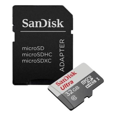 Imagem de Cartão MicroSD Sandisk 32GB Ultra 100mb/s UHS-I U1 Classe10