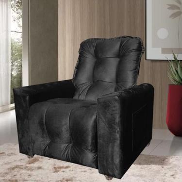 Imagem de Poltrona Extensão De Cílios Reclinável Fiesta - Silverio Decor, Preto