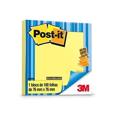 Imagem de Post-it, 3M, Bloco de Notas Adesivas, Refil, Amarelo, 76mm x 76mm, 100 folhas