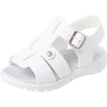 Imagem de Papete Infantil Menino Fivela Ajustável Branca Conforto Casual Solado 