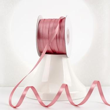 Imagem de MEEDEE Fita de cetim blush 1/10.2 cm Lux cetim dupla face 100 metros fita rosa blush fina para artesanato, embrulho de presente, ornamentos, decoração de férias, laço de cabelo, casamento, aniversário