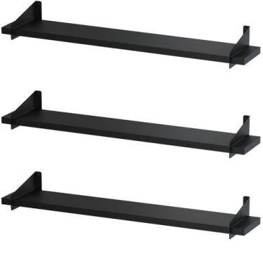 Imagem de 3 Prateleiras Suspensa Estilo Industrial Madeira 60cm FS P - Fassin Sh