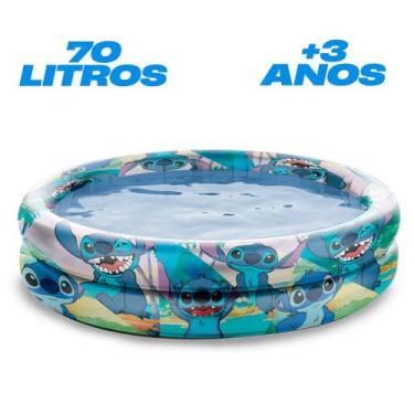 Imagem de Piscina Infantil Stitch Inflável 70 Litros Acima De 3 Anos - Etilux