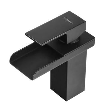 Imagem de Torneira Banheiro Monocomando Lavatório Cascata Preto Za-802 - Zaganza