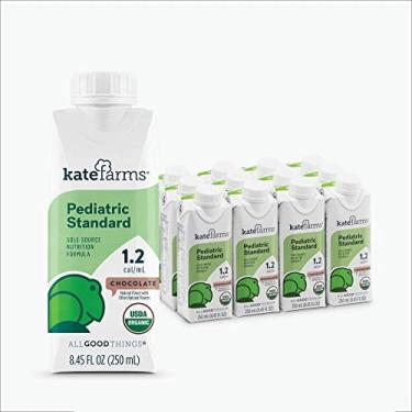 Imagem de Kate farms Organic Vegan Plant Based Pediatric 1.2 Sole-Source Nutrition Shake, Chocolate, 12g de proteína, 28 vitaminas e minerais, Bebida de substit