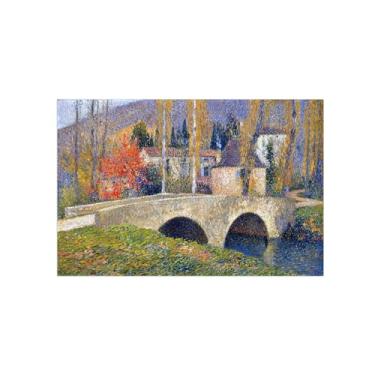 Imagem de BMZFYBS Imagens modernas para sala de estar - impressão em tela - reprodução de pintura de parede famosa - ponte no outono - pôster e impressões 30 x 45 cm 12 x 18 polegadas sem moldura