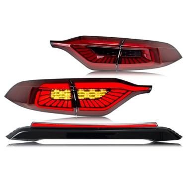 Imagem de Conjunto de luzes traseiras de LED compatível com Toyota Corolla E210 2020-2025 Sedan Start-up Animação sequencial sequencial acessório de lâmpadas traseiras vermelhas com luz média