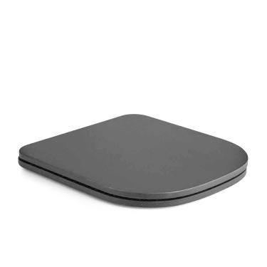 Imagem de Assento Sanitário Poliéster Luxo Piano Preto Fosco Para Vaso Deca Com Ferragem Dourada