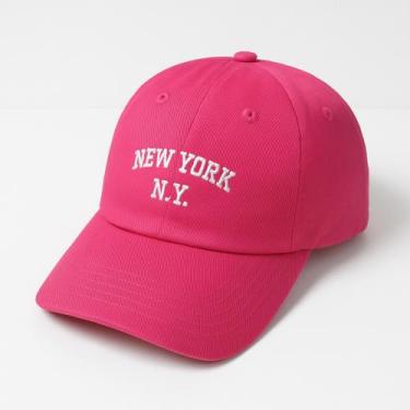Imagem de Boné NY New York Retro Masculino Aba Curva, Chiclete