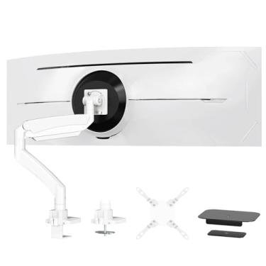 Imagem de Ultrawide Monitor-Arm Heavy Duty 22-57'' - Suporte de monitor único de alumínio PUTORSEN comporta até 27 kg, suporte de mesa ajustável premium, VESA 75/100/200 mm, branco