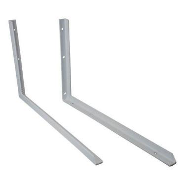 Imagem de 2x Suporte Reforçado Sem Mão Francesa - 50cm - Branco - Perfil Vale