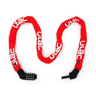 Imagem de ULAC Street Fighter Neo Cadeado de Corrente Combinado, Combinação de 4 Dígitos Antifurto Cadeado de Bicicleta (Vermelho)