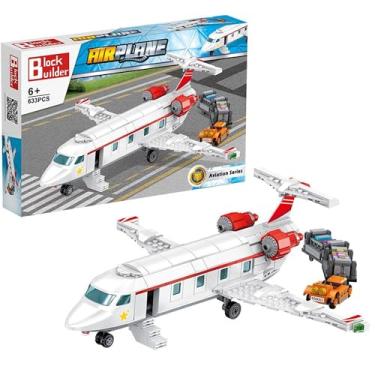 Imagem de Block Builder Airplane Building Block Set (633 Pieces). Aviation Series Building Blocks for Kids and Adults