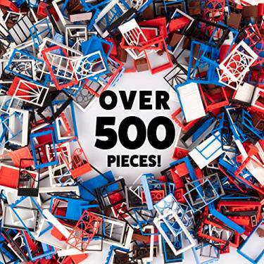 Imagem de SCS Direct Windows and Doors Brick House Building Set (Mais de 500 peças), Plus 10 modelos exclusivos de construção aqui – Funciona com todas as principais marcas