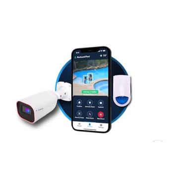 Imagem de PoolScout Câmera de segurança profissional e unidade de alarme - Sistema de alarme de segurança de piscina para evitar afogamento de crianças e animais de estimação em sua piscina (assinatura premium
