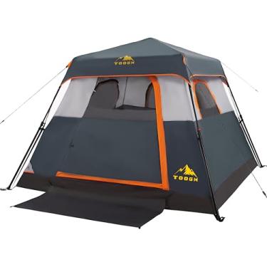 Imagem de Toogh Tenda De Acampamento Para 3/4 Pessoas/6 Pessoas Com 1 Porta, 4 Janelas E Ventilação Aprimorada – Montagem Instantânea, À Prova D'Água, Piso De Tecido Oxford De 8' X 8' X 67'', Dobrável Em 60
