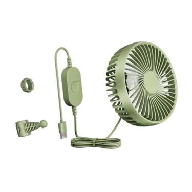 Imagem de WeiLaiKeQi Ventilador de resfriamento do carro USB 3 Ventiloso ventilador de circulação de ar 12V 24V para caminhão, Verde