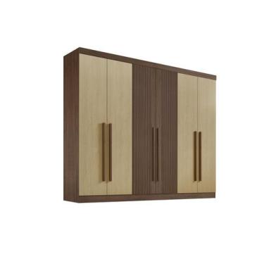 Imagem de Roupeiro 6 Portas Ripado 6 Gavetas com pés Da Vinci Plus - D Doro - D'