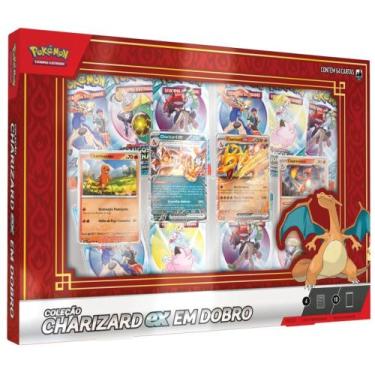 Imagem de Box Pokémon Coleção Charizard EX em Dobro Copag Cards Cartas Boosters 