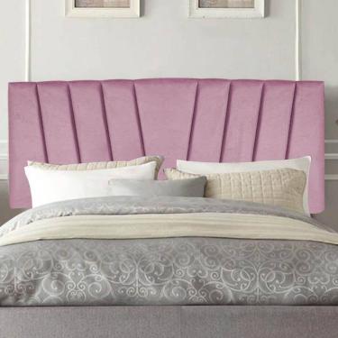 Imagem de Painel Estofada Bélgica 195cm King Size Para Cama Box Quarto Suede Rosa Bebê - Gat Magazine