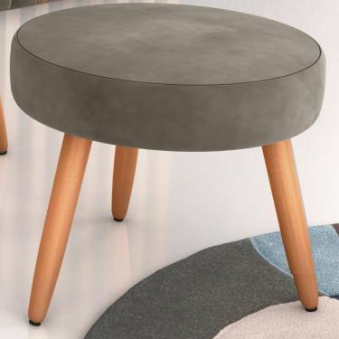 Imagem de Puff Para Sala Redondo Manaus Veludo Cappuccino