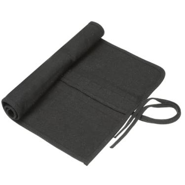 Imagem de YOKIVE Organizador de lápis de cor, suporte de pincel de pintura, rolo artístico, suprimentos de artesanato, bolsa para marcadores para organização de viagens ao ar livre, 22 compartimentos, preto