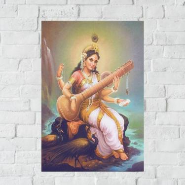 Imagem de Placa Decorativa Mdf Saraswati Tamanho 20x27cm Modelo 3a