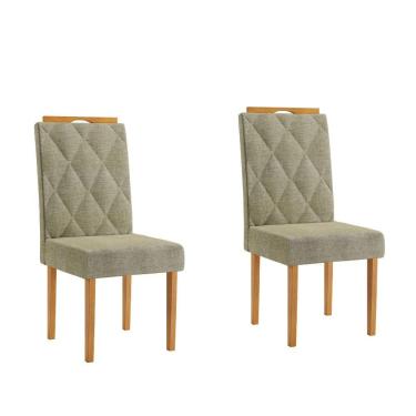 Imagem de Conjunto 2 Cadeiras Diamante Jcm Movelaria Cinamomo Linho Bege