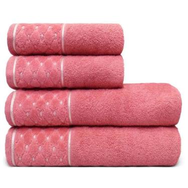 Imagem de Jogo Toalha De Banho 4 Peças Safira Appel Rosa Blush