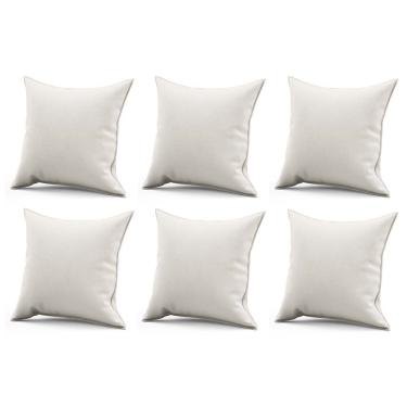 Imagem de Kit 06 Almofadas Quadrada Lyh 45x45cm Cheia Com Enchimento Sintético Bege